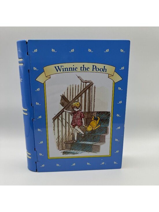 Schylling Other - Winnie The Pooh Blue Metal Storage Tin Box - Schylling - Book Design With Gold I